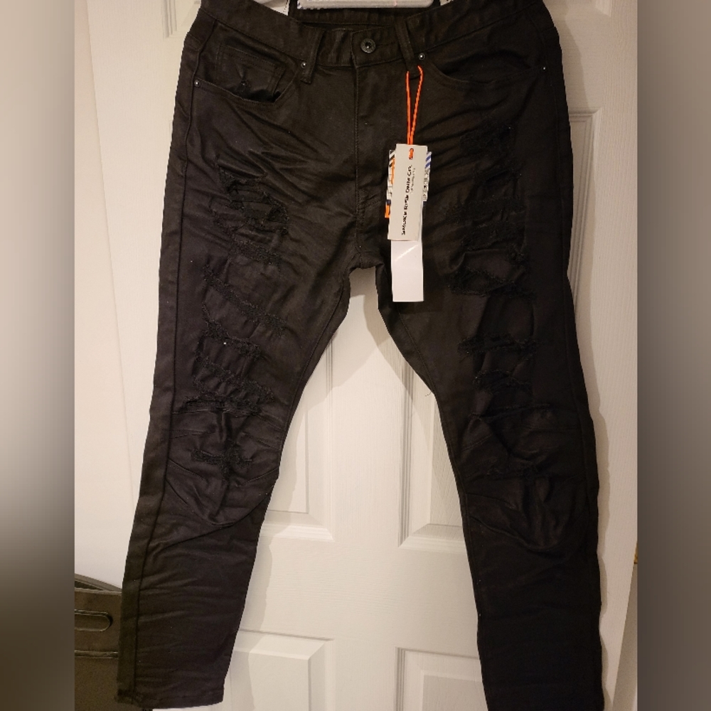 SMOKE RISE Rip and Repair Fashion Jeans